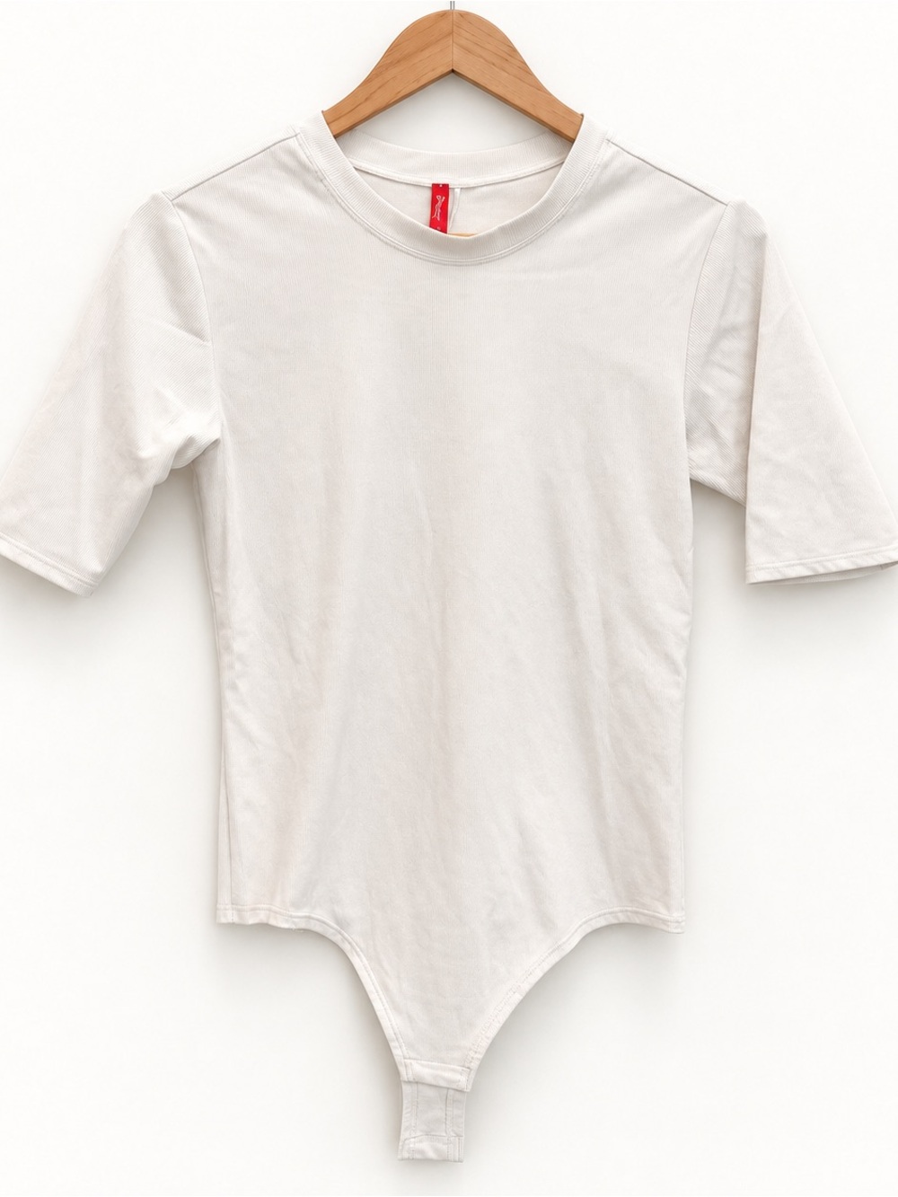 SPANX Ivory Short Sleeve Crewneck Bodysuit